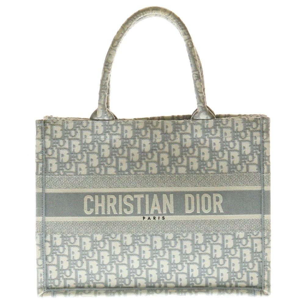 Christian Dior(クリスチャンディオール) オブリーク ブックトート ミディアム グレー ジャガード キャンバス トートバッグ ハンドバッグ