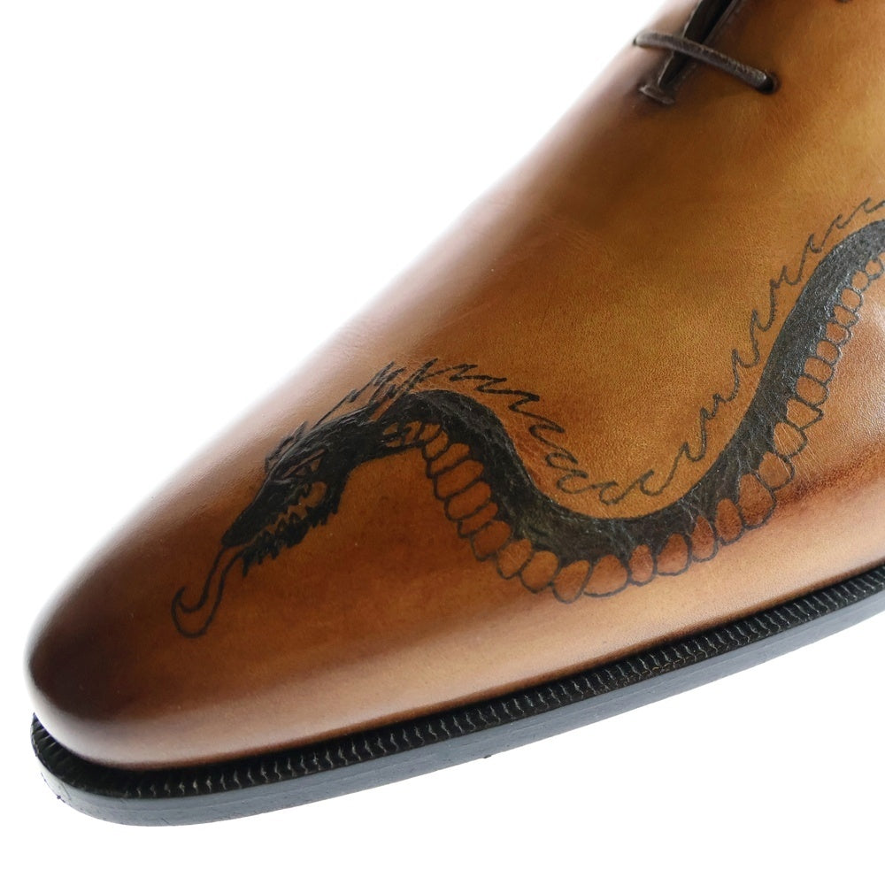Berluti(ベルルッティ) タトゥーコレクション アレッサンドロ ホールカット ドラゴン レザー レースアップ ドレス ビジネスシューズ ブラウン
