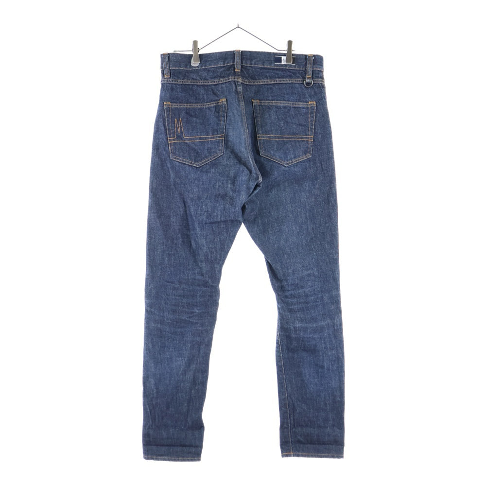 MONCLER(モンクレール) 19SS ×FRAGMENT フラグメント ロゴ刺繍 テーパードデニムパンツ ジーンズ インディゴ E109U1200350 549XB