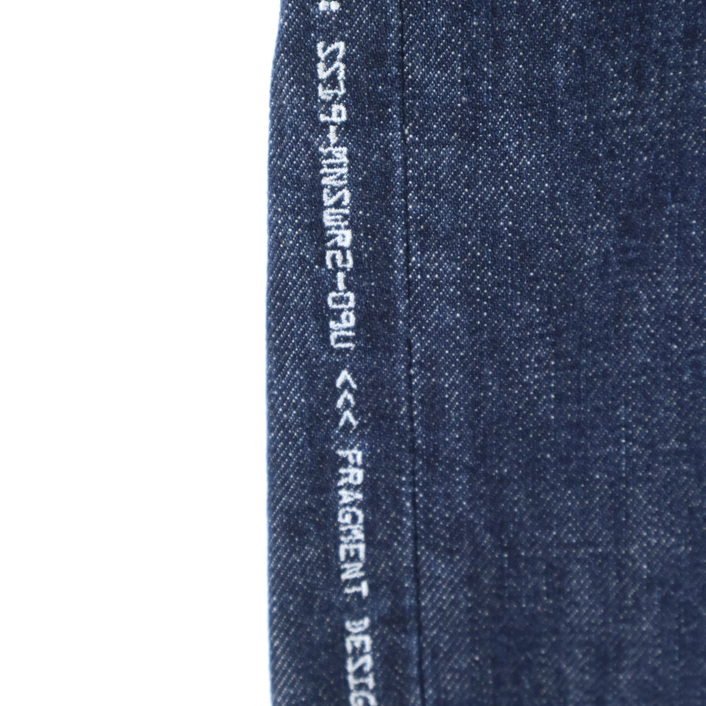 MONCLER(モンクレール) 19SS ×FRAGMENT フラグメント ロゴ刺繍 テーパードデニムパンツ ジーンズ インディゴ E109U1200350 549XB