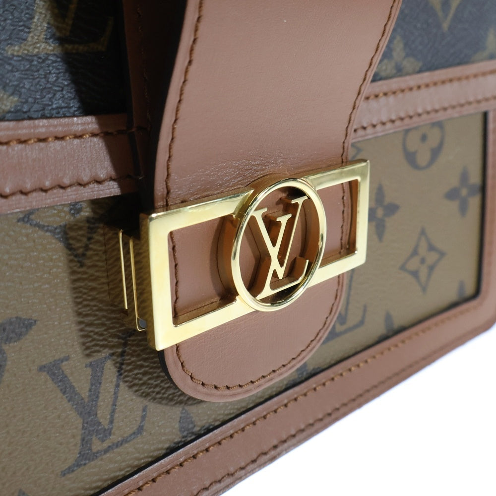 LOUIS VUITTON(ルイヴィトン) モノグラムリバース ドーフィーMM レザーチェーンハンドバッグ ブラウン レディース M45958