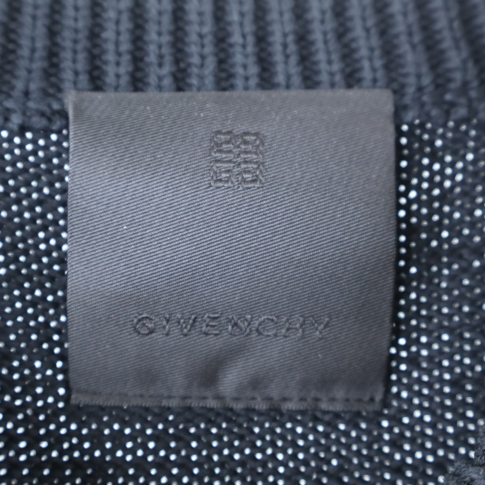 GIVENCHY(ジバンシィ) 22SS フロントロゴ バック4G ジャガード クルーネック コットン 長袖ニット セーター ブラック BM90G9401M