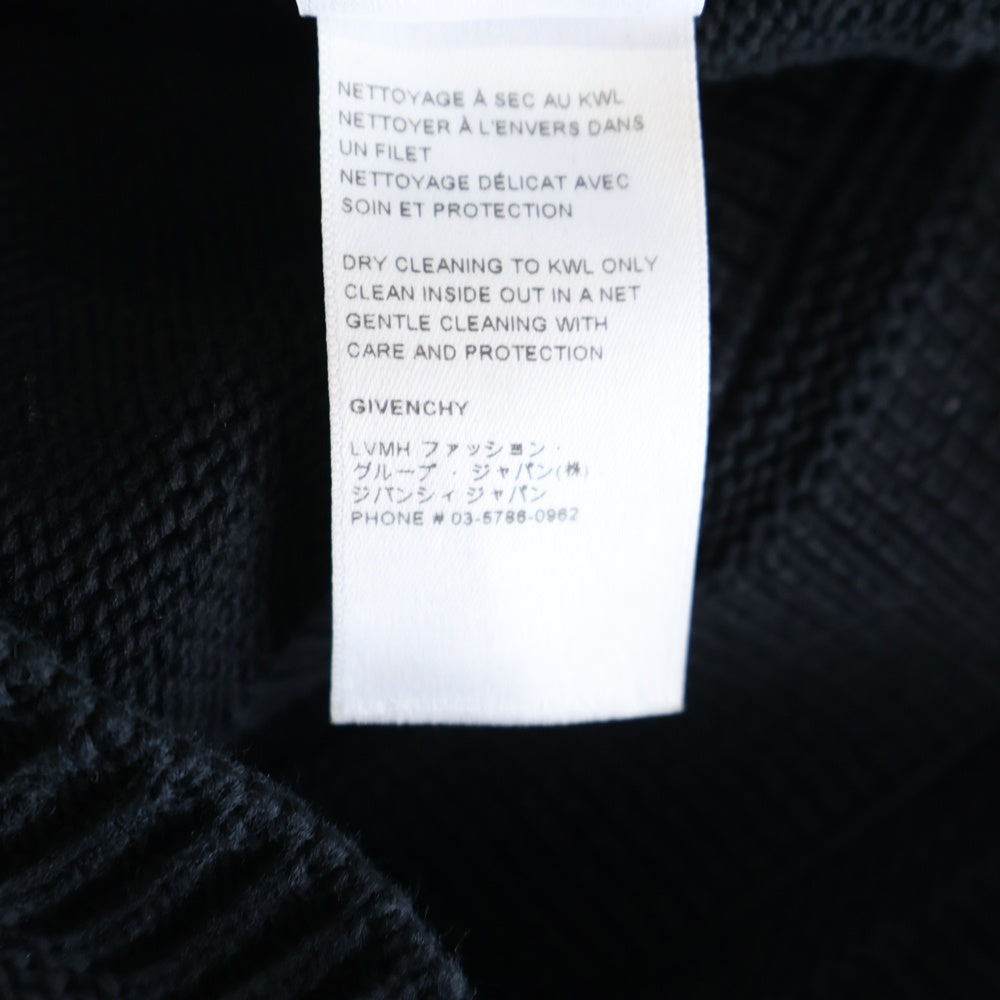 GIVENCHY(ジバンシィ) 22SS フロントロゴ バック4G ジャガード クルーネック コットン 長袖ニット セーター ブラック BM90G9401M