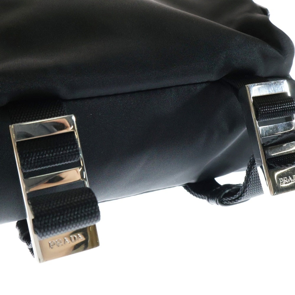 PRADA(プラダ) テスート ショルダーバッグ ブラック シルバー金具 ロゴ三角プレート ナイロン 2VH043