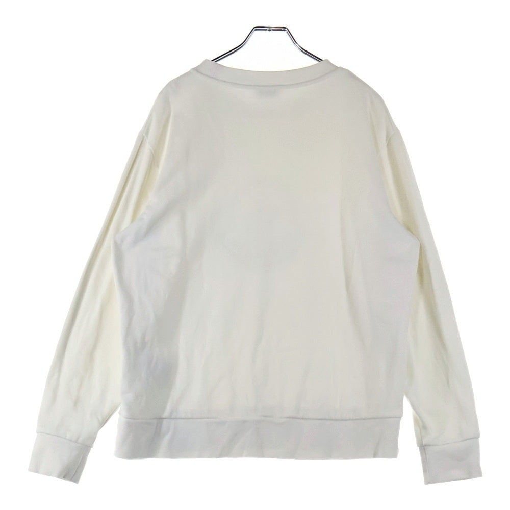 MONCLER(モンクレール) 23AW LOGO EMBELLISHED SWEATSHIRT I20938G00053 ロゴエンブロイダリー クルーネック スウェットシャツ トレーナー ホワイト