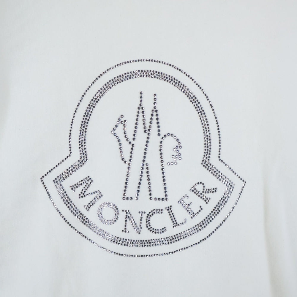 MONCLER(モンクレール) 23AW LOGO EMBELLISHED SWEATSHIRT I20938G00053 ロゴエンブロイダリー クルーネック スウェットシャツ トレーナー ホワイト