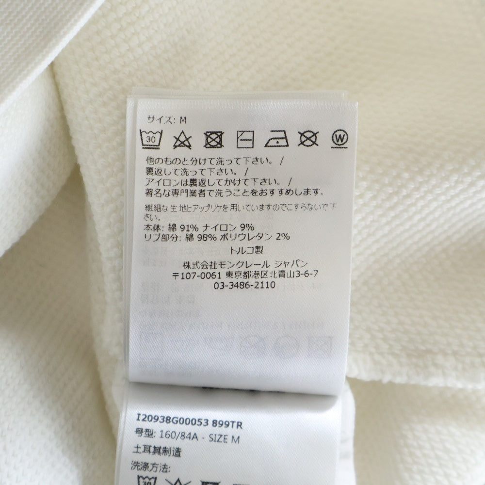 MONCLER(モンクレール) 23AW LOGO EMBELLISHED SWEATSHIRT I20938G00053 ロゴエンブロイダリー クルーネック スウェットシャツ トレーナー ホワイト