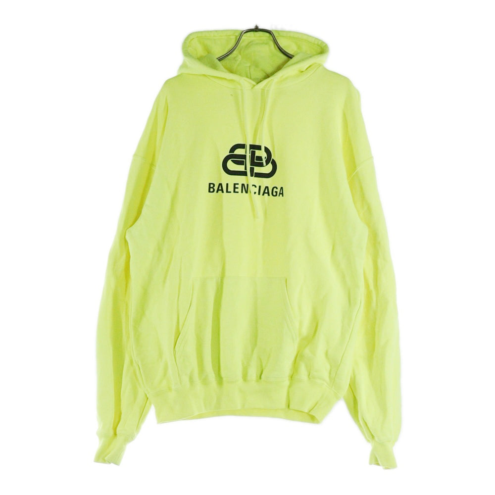 BALENCIAGA(バレンシアガ) 19AW フロントBB ロゴプリント長袖パーカー オーバーサイズ フーディー イエロー