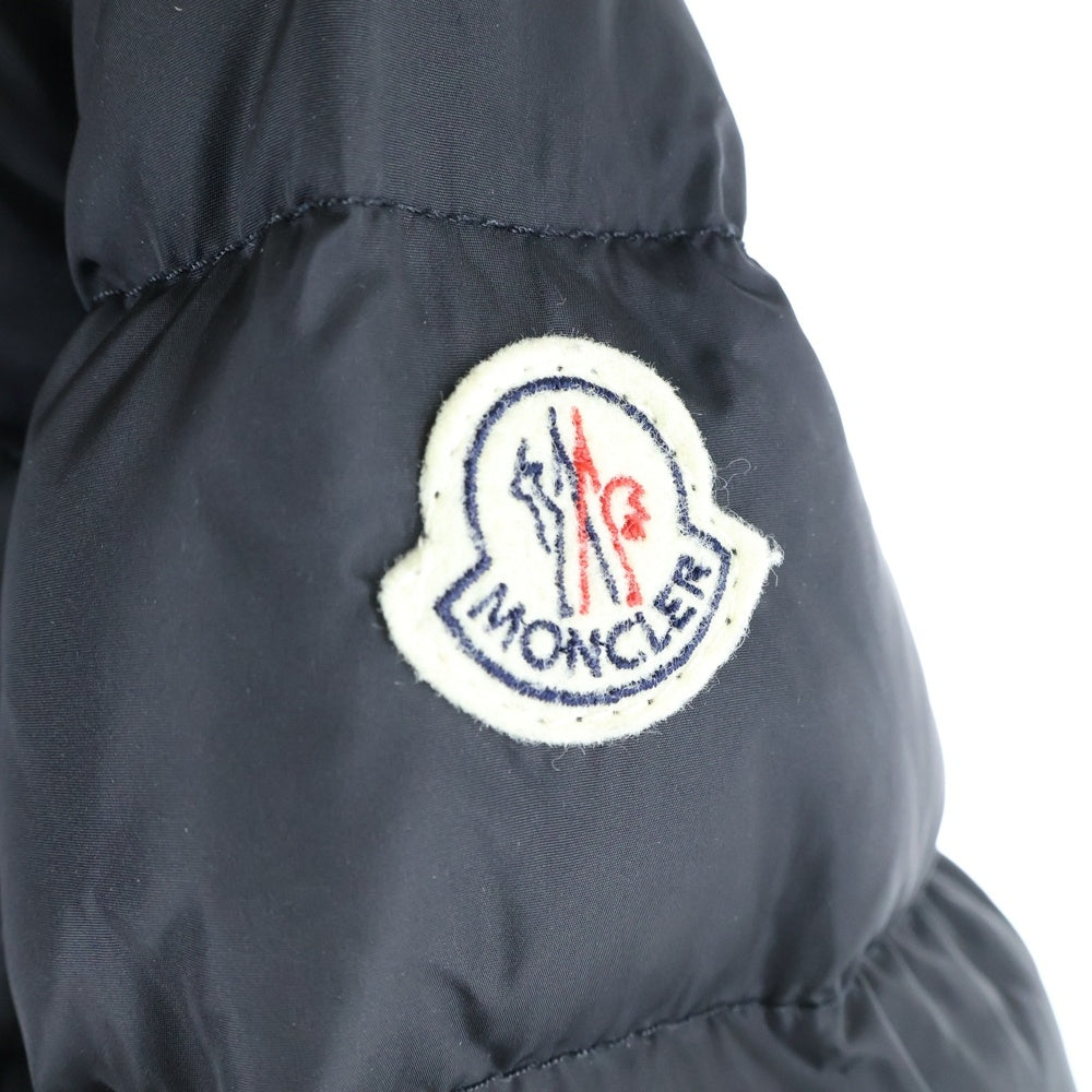 MONCLER(モンクレール) MERIN ファーフーデッド ワッペンロゴ ジップアップ ダウン ロング ジャケット コート ブラック レディース 020934931296 54155