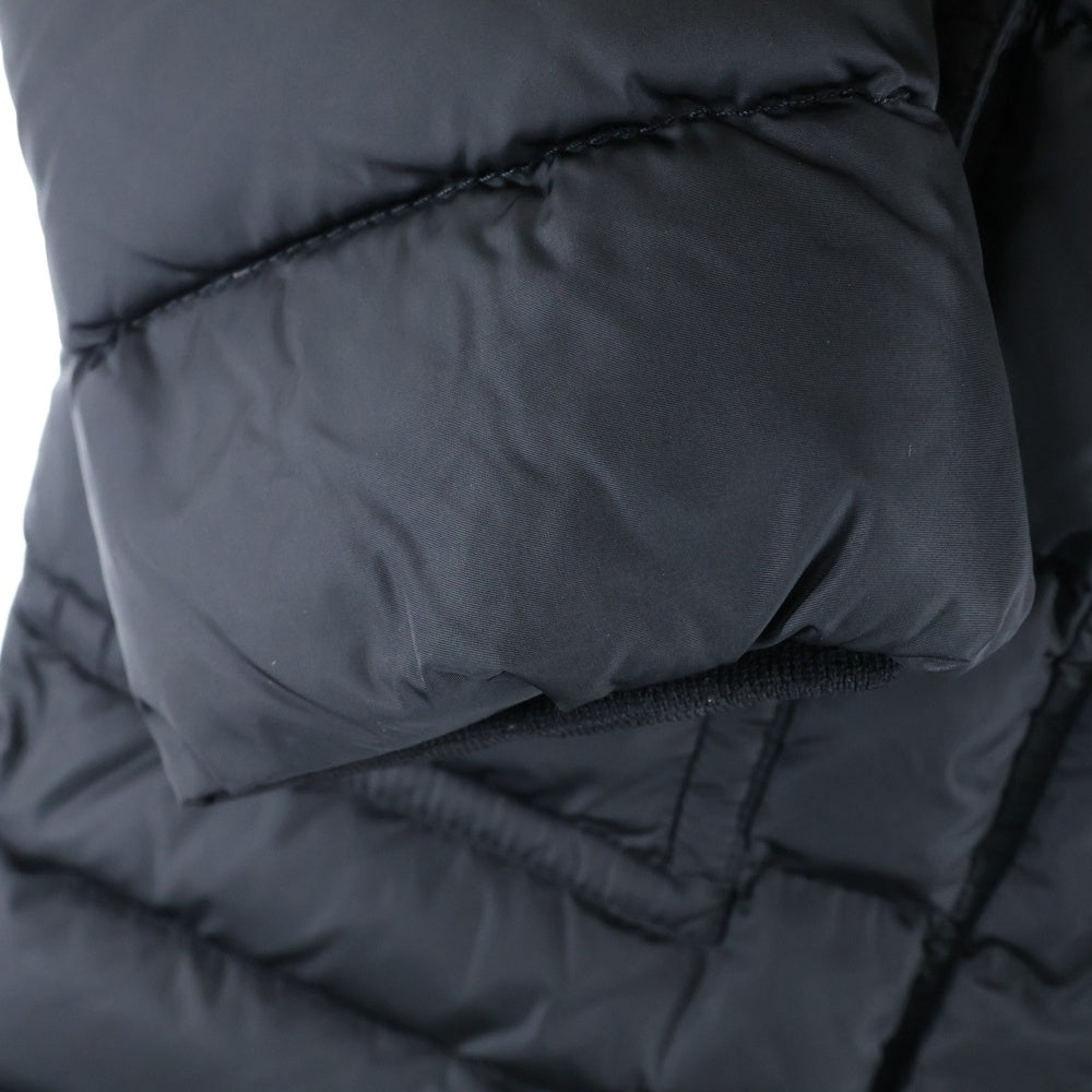 MONCLER(モンクレール) MERIN ファーフーデッド ワッペンロゴ ジップアップ ダウン ロング ジャケット コート ブラック レディース 020934931296 54155