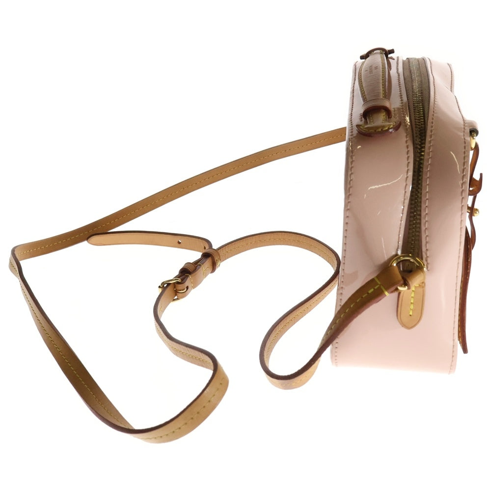 LOUIS VUITTON(ルイヴィトン) ヴェルニ サンタモニカ ショルダーバッグ ミニバッグ ピンク×ブラウン パテント レザー ゴールド金具 M90371