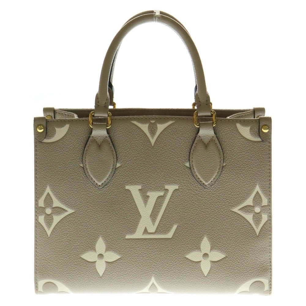 LOUIS VUITTON(ルイヴィトン) オンザゴーPM モノグラム アンプラント トゥルトレール クレーム レザー 2WAY ハンド ショルダーバッグ ゴールド金具 ベージュ M45779