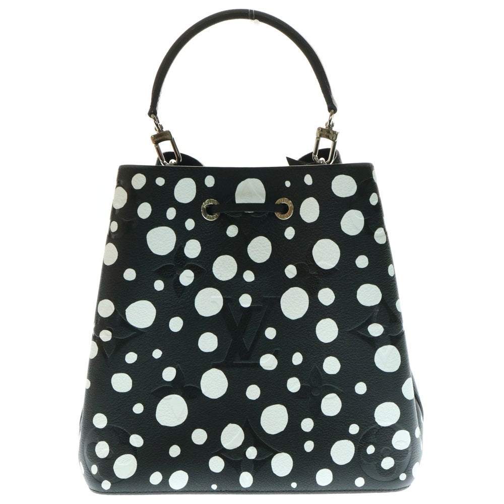 LOUIS VUITTON(ルイヴィトン) ×草間彌生 YK ネオノエMM モノグラム アンプラント ノワール 2WAY ハンド ショルダーバッグ シルバー金具 ブラック/ホワイト M21753