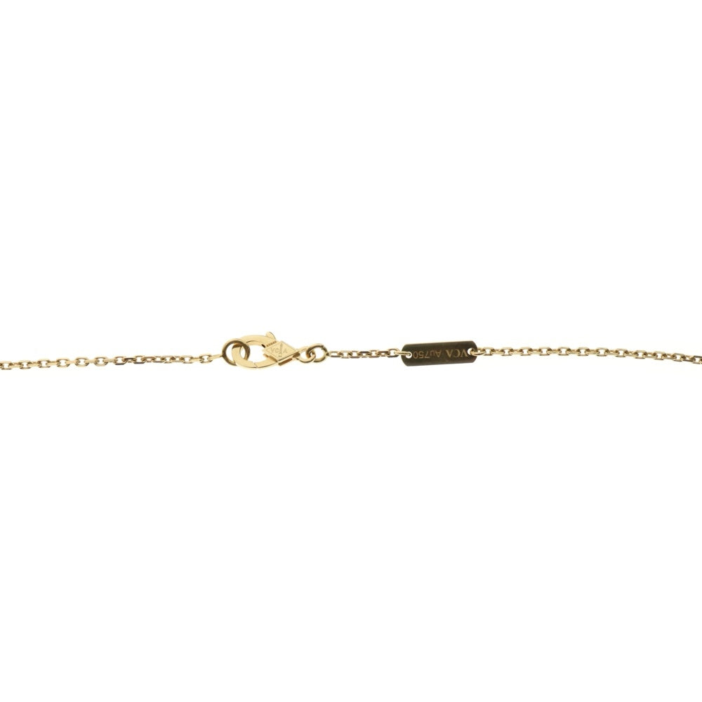 Van Cleef & Arpels(ヴァンクリーフアンドアーペル) ヴィンテージアルハンブラ カーネリアン ネックレス Au750YG イエローゴールド/ワインレッド レディース VCARD38500