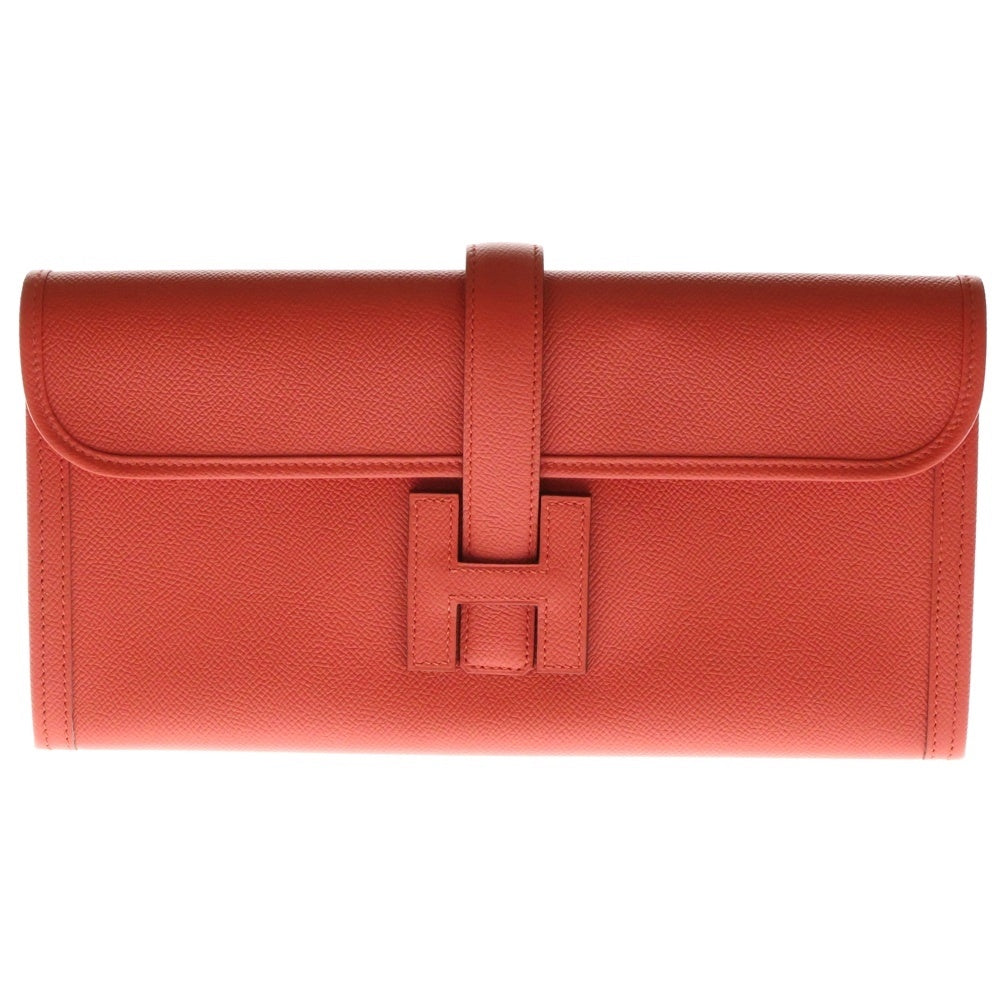 HERMES(エルメス) ジジェエラン ローズエクストリーム ヴォーエプソン レザークラッチバッグ A刻印