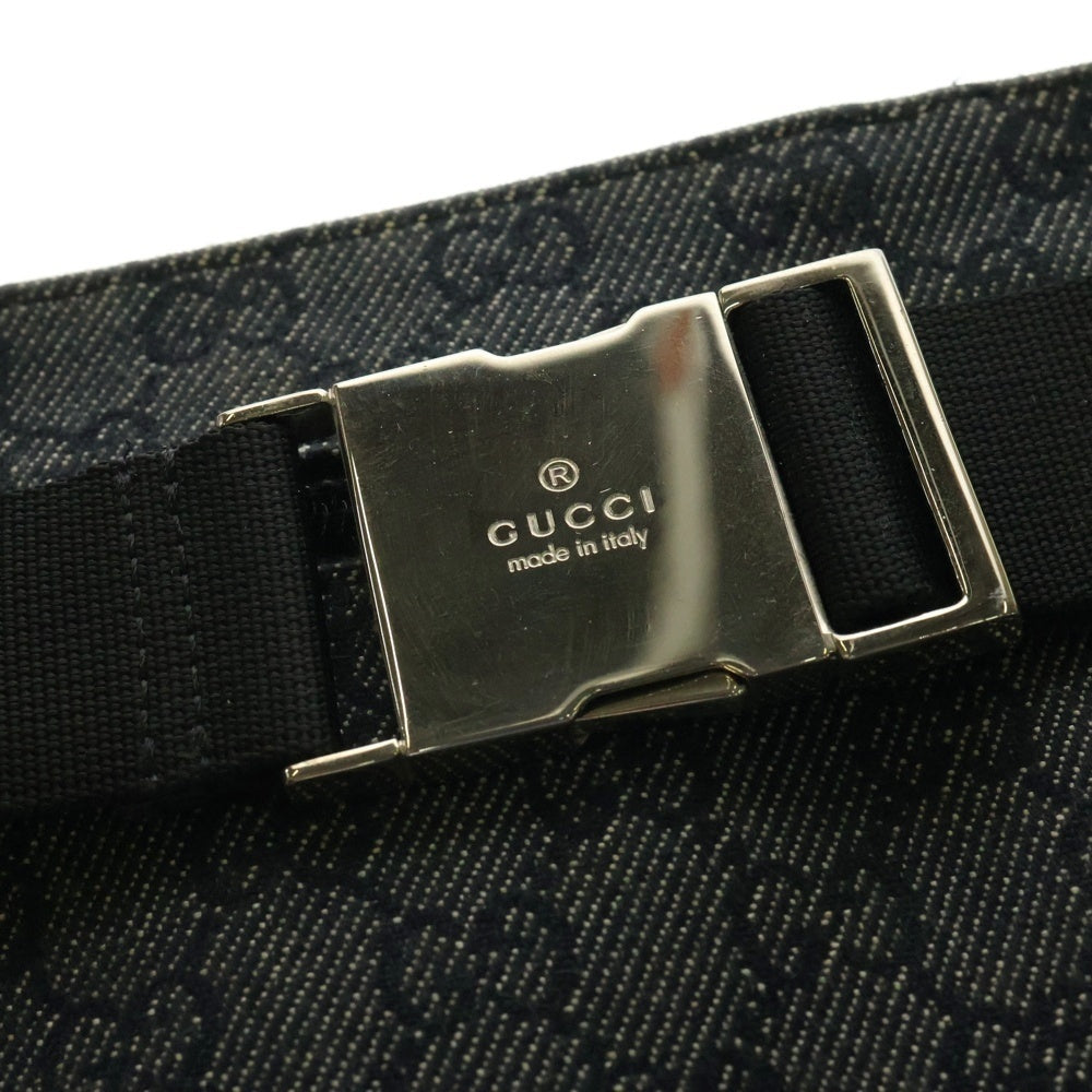 GUCCI(グッチ) GGキャンバス ジャガード ウエストバッグ ボディバッグ ショルダーバッグ レザー シルバー金具 28566