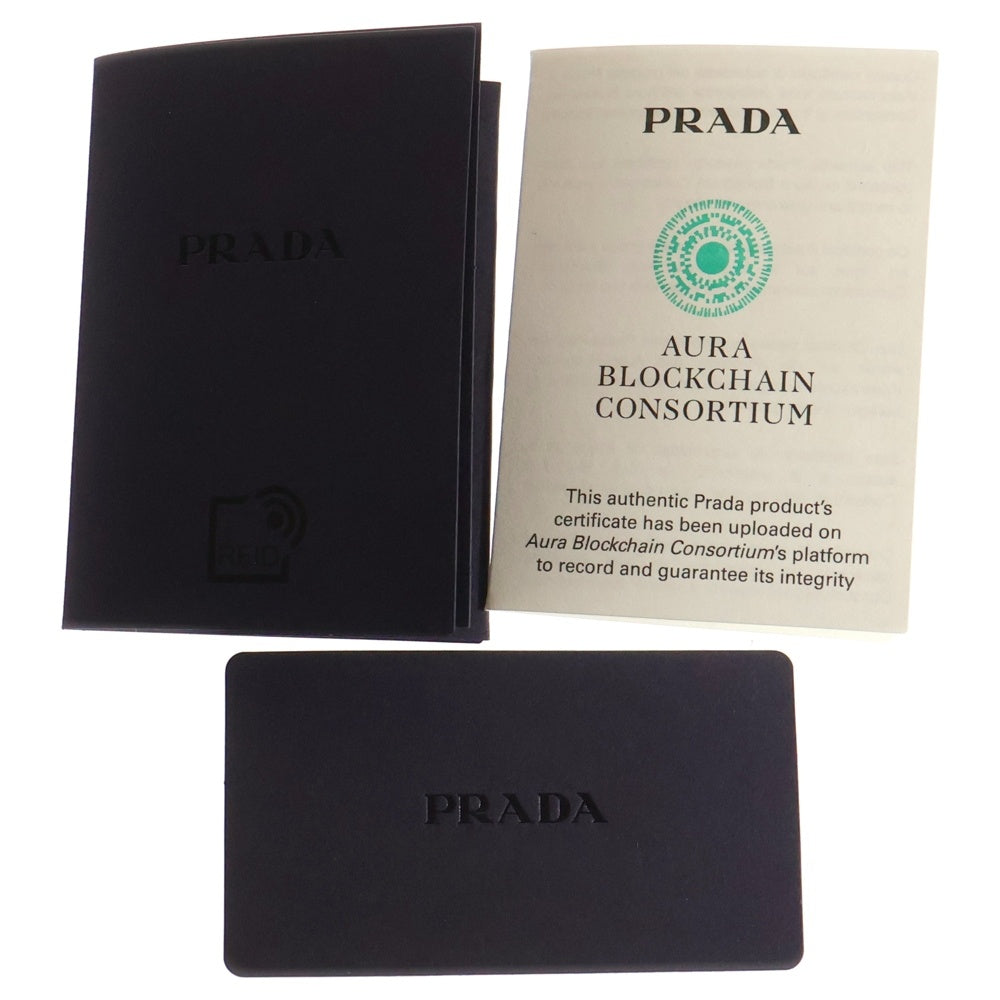 PRADA(プラダ) サフィアーノ レザー トライアングルロゴプレート ショルダーバッグ シルバー金具 ブラック 2VH170