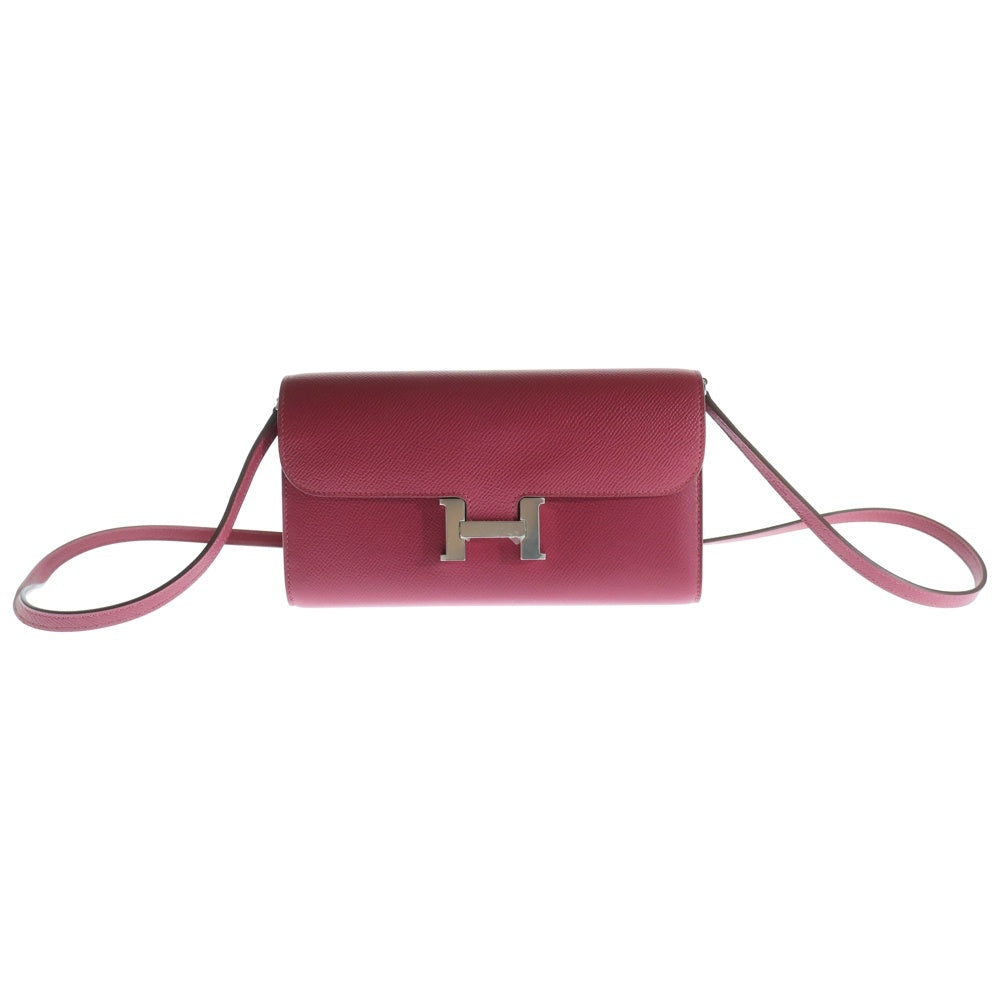 HERMES(エルメス) コンスタンストゥーゴー エプソン レザーロングウォレット 長財布 ショルダーバッグ ルビー レディース B刻印