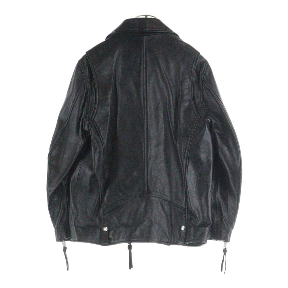 DIESEL(ディーゼル) L-EDMEA-A ラムスキン レザー ジップアップ ダブルライダースジャケット ブラック 0WBBN