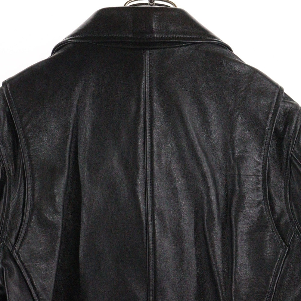 DIESEL(ディーゼル) L-EDMEA-A ラムスキン レザー ジップアップ ダブルライダースジャケット ブラック 0WBBN