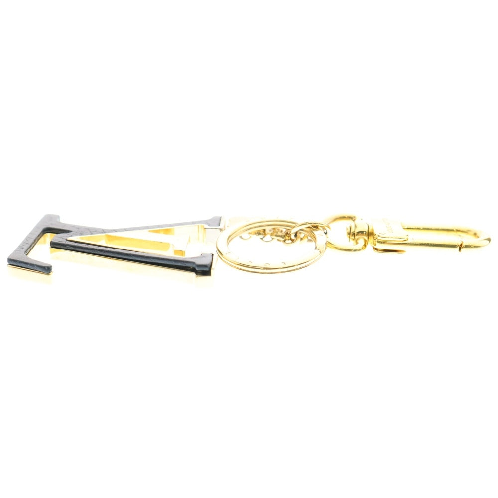 LOUIS VUITTON(ルイヴィトン) ポルトクレLVカプシーヌ キーリング バッグチャーム キーホルダー ブラック×ゴールド レザー GP M63080