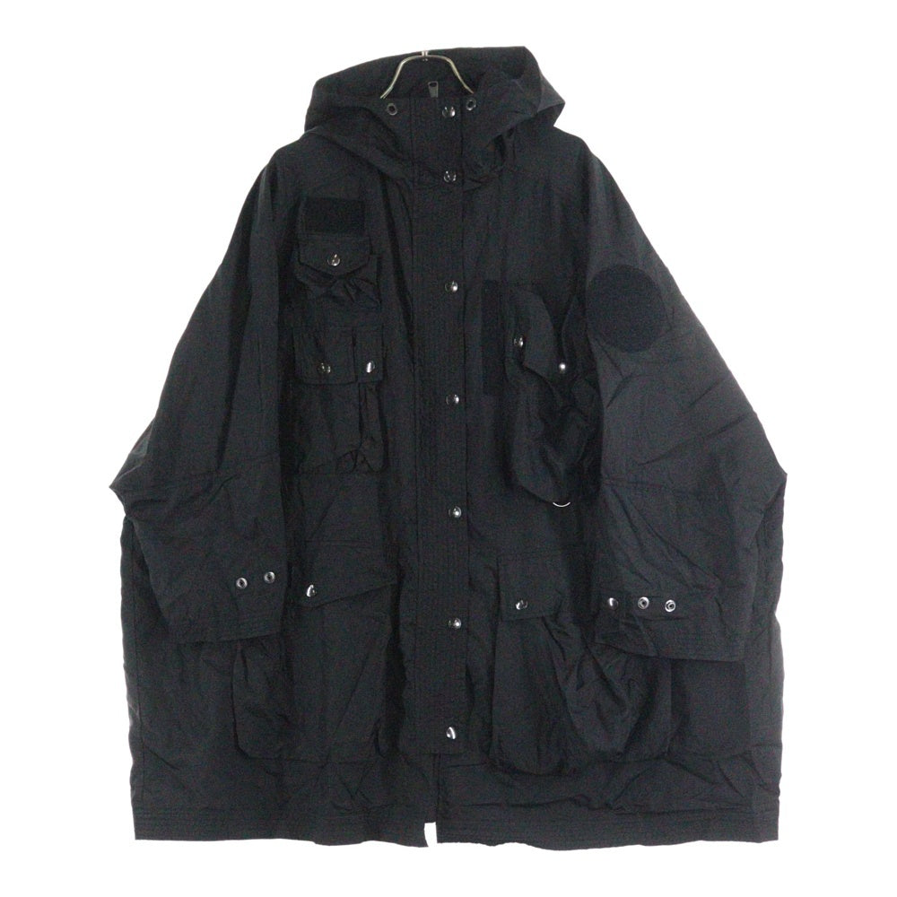 DIESEL(ディーゼル) G-NEVA マルチポケット ナイロン フーデッド ジップアップ ジャケット ブラック 0GBBE