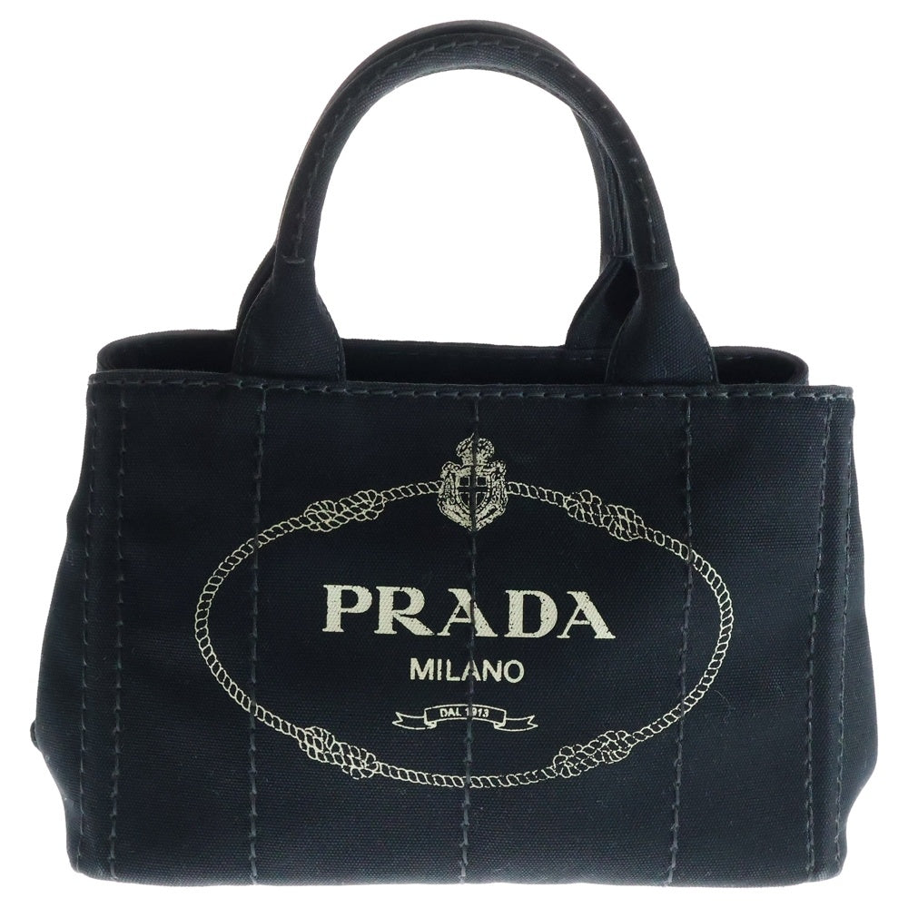 PRADA(プラダ) カナパ ミニ 2WAYトートバッグ ハンドバッグ ショルダーバッグ ブラック キャンバス ゴールド金具 1BG439