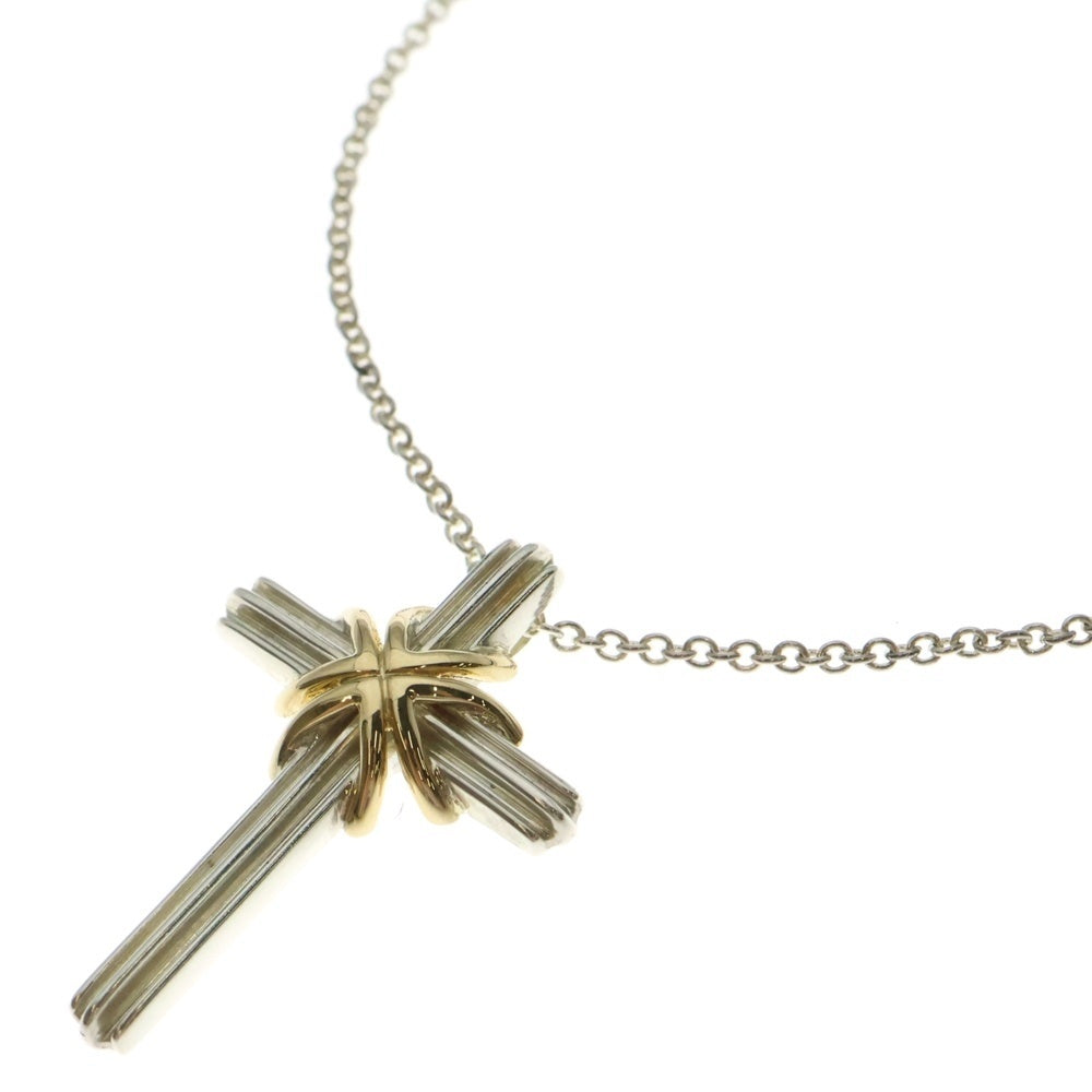 TIFFANY&Co(ティファニー) シグネチャー クロスネックレス ペンダント チェーン シルバー×ゴールド