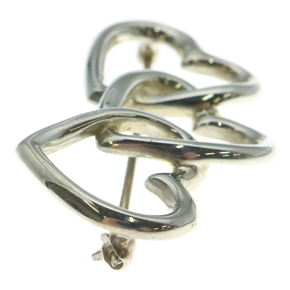 美品 ティファニー トリプルハート ブローチ ピンバッジ シルバー 925 TIFFANY&Co(ティファニー) トリプルハート ブローチ ピンバッジ