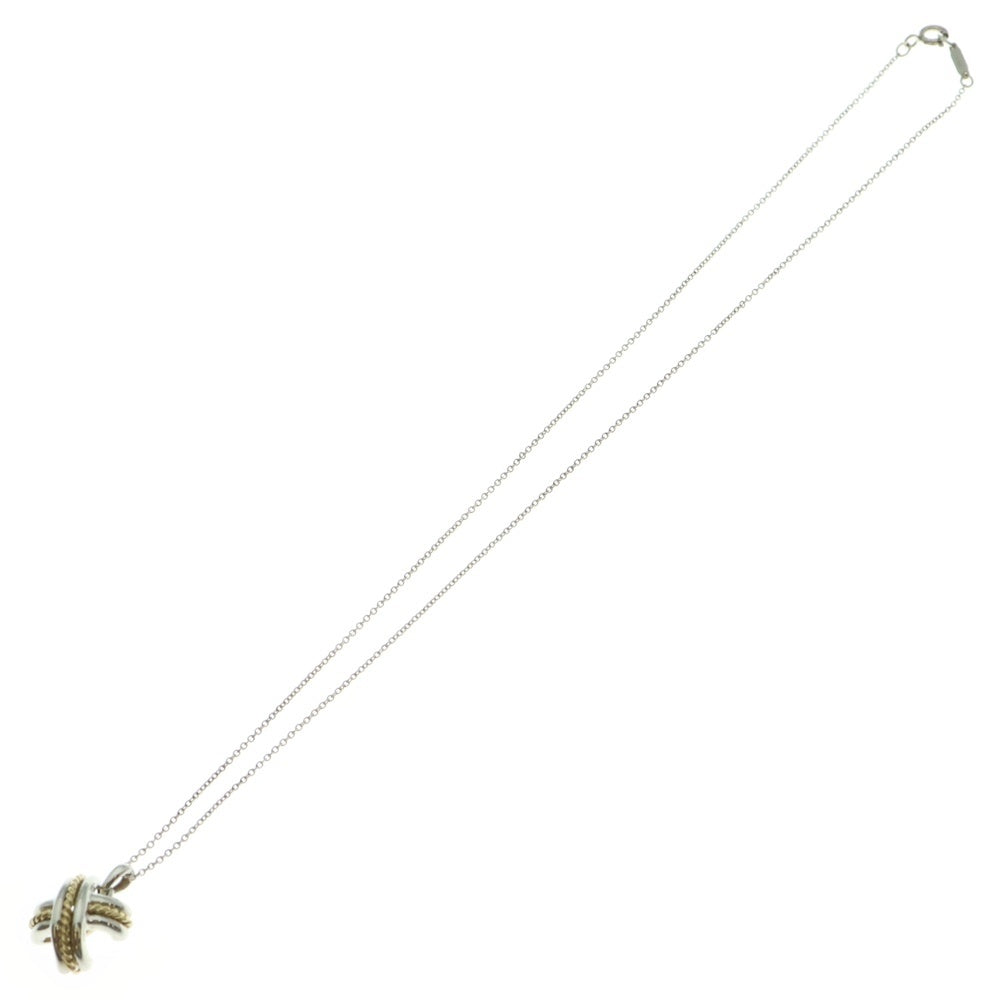 TIFFANY&Co(ティファニー) シグネチャー クロスネックレス ペンダント チェーン シルバー×ゴールド