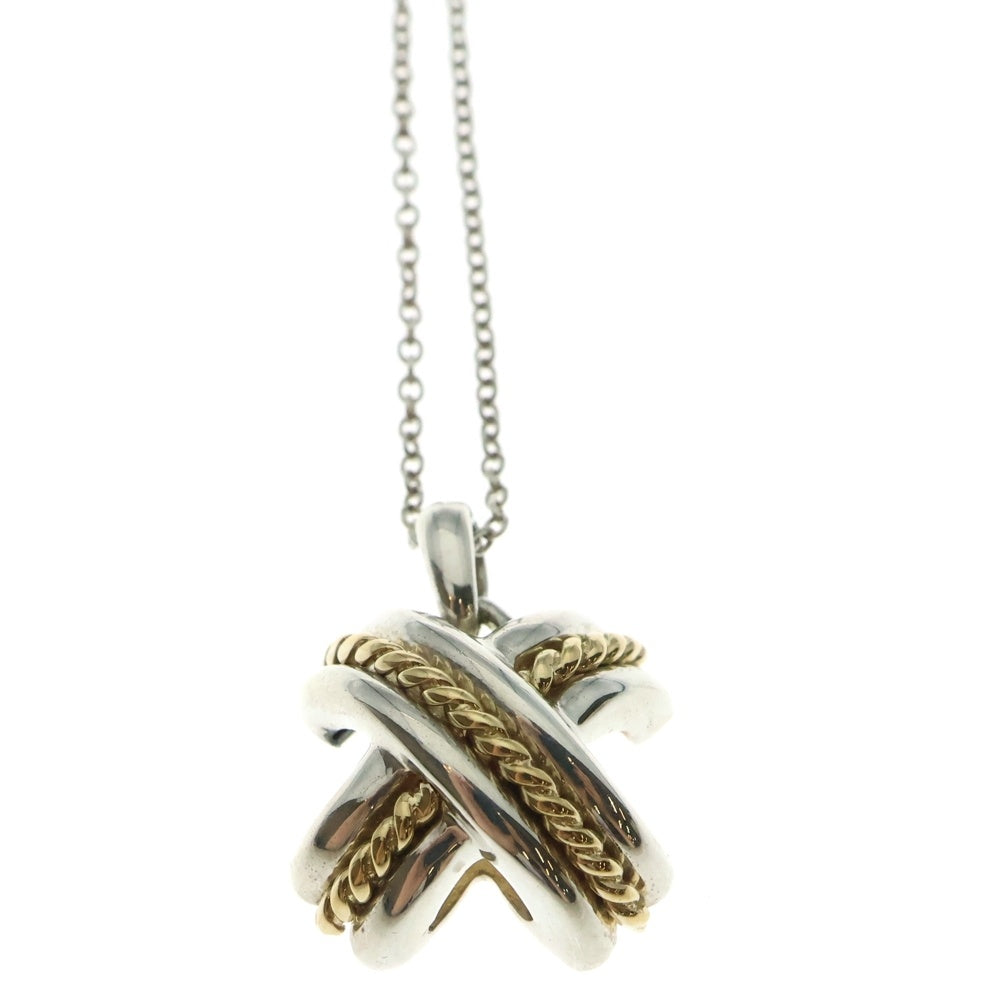 TIFFANY&Co(ティファニー) シグネチャー クロスネックレス ペンダント チェーン シルバー×ゴールド