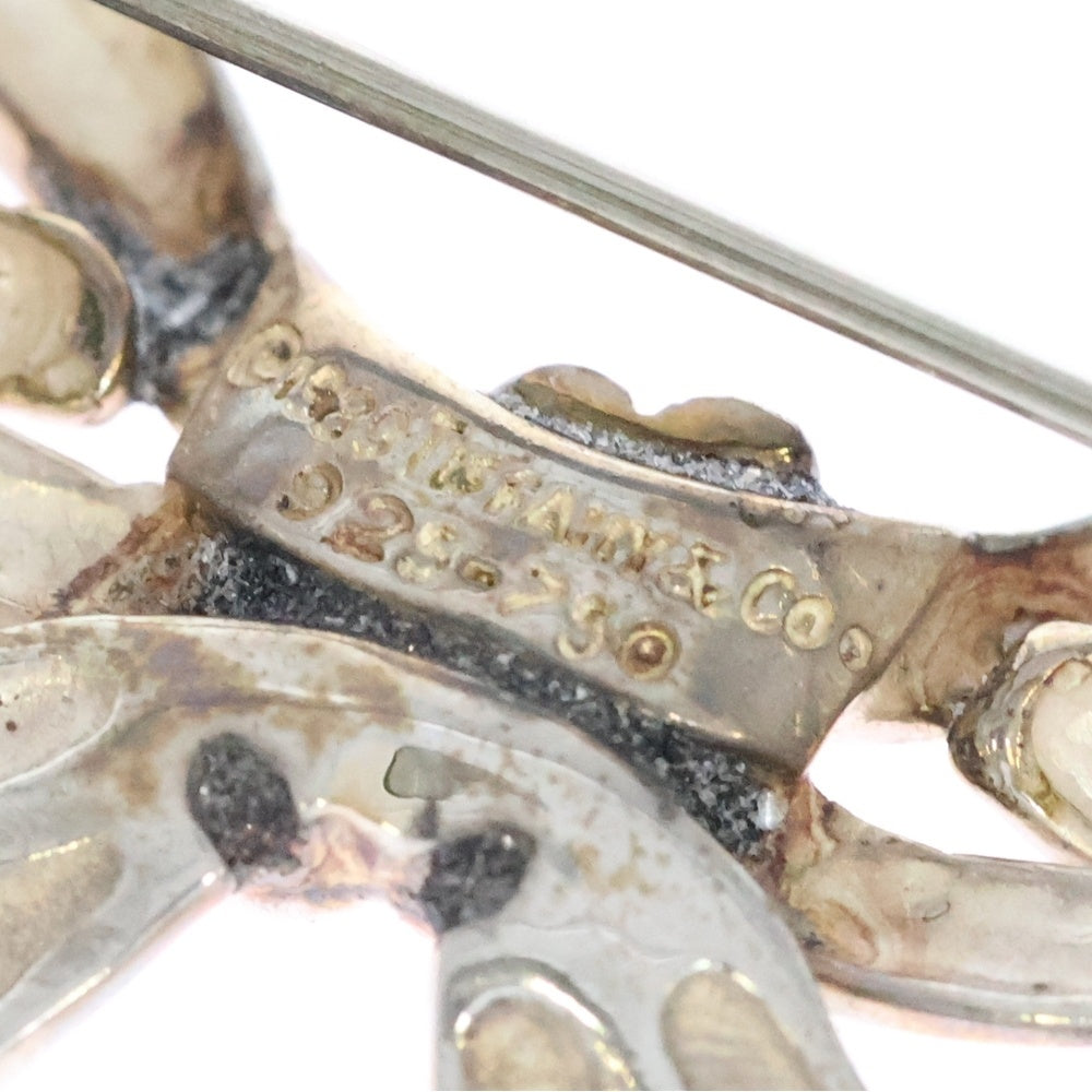 TIFFANY&Co(ティファニー) リボンモチーフ ブローチ ピンバッジ シルバー×ゴールド