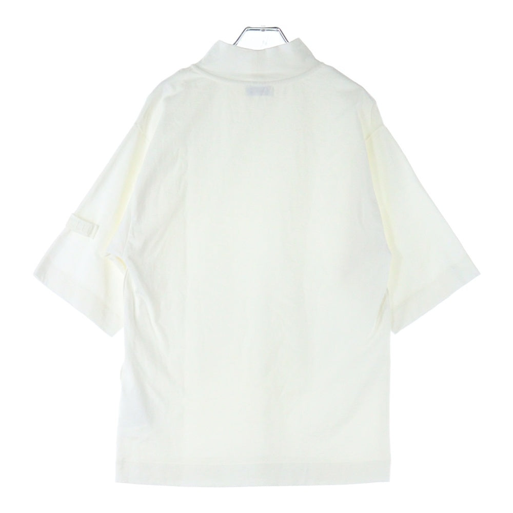 MONCLER(モンクレール) 20AW テープロゴ モックネック オーバーサイズ 半袖Tシャツ カットソー ホワイト F20948F70300 V8175