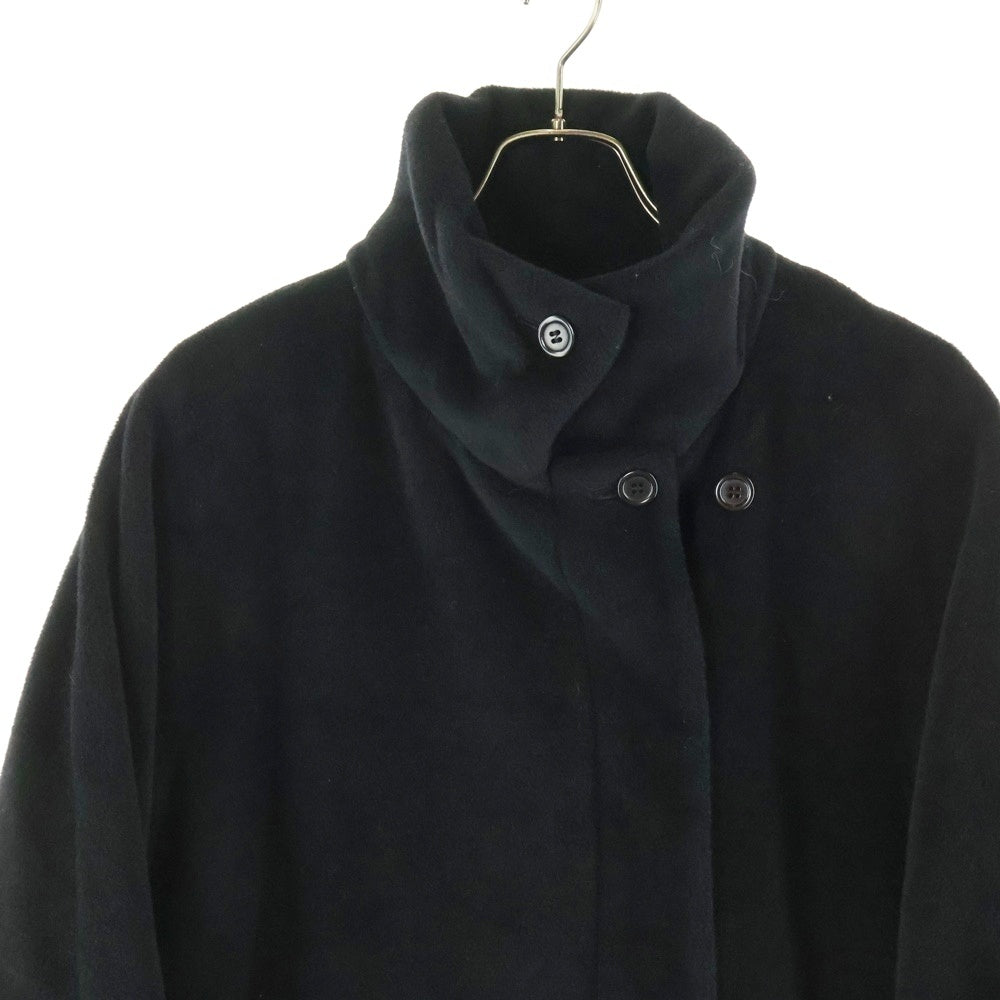 MaxMara(マックスマーラ) 比翼ボタン ウール ステンカラー ロング コート ブラック レディース