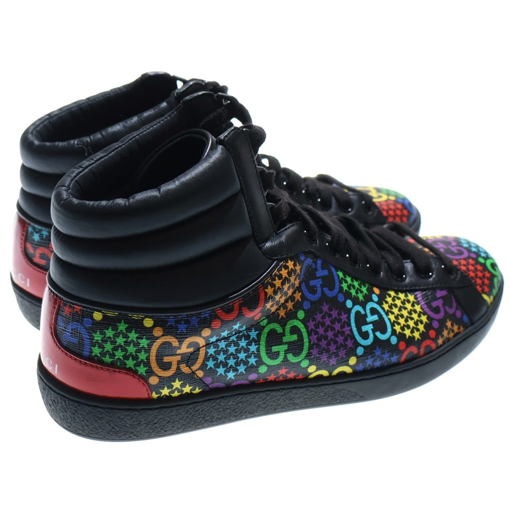 GUCCI(グッチ) GGサイケデリックレザーハイカットスニーカー ブラック