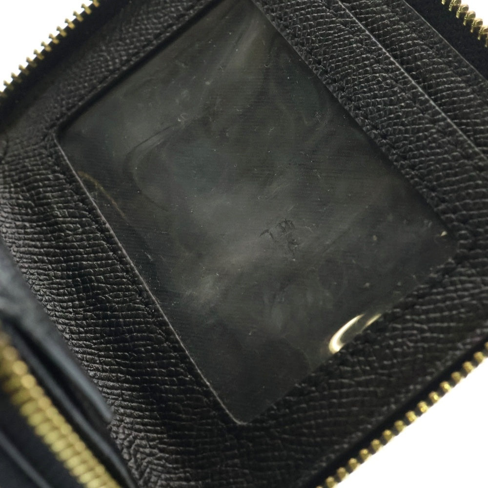 COACH(コーチ) コンパクト財布 ラウンドジップ コンパクトウォレット ミニ財布 ブラック ゴールド金具 レザー 76935