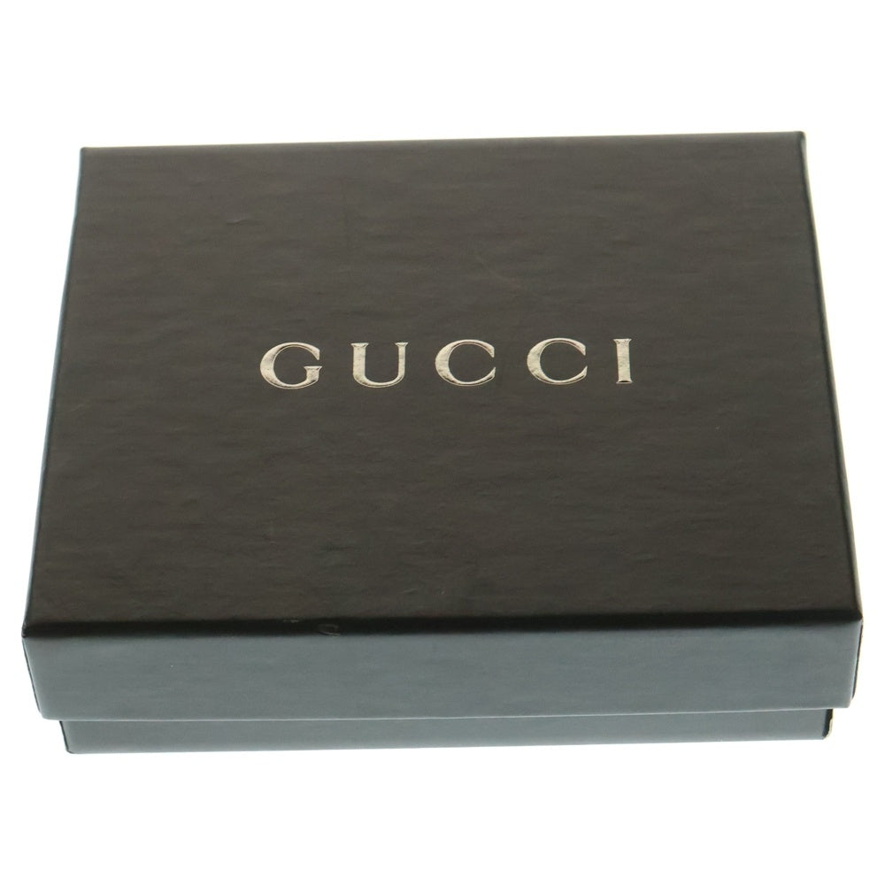 GUCCI(グッチ) 二つ折り財布 コンパクトウォレット 二つ折り財布 カードケース ブラック シルバー金具 レザー 162773