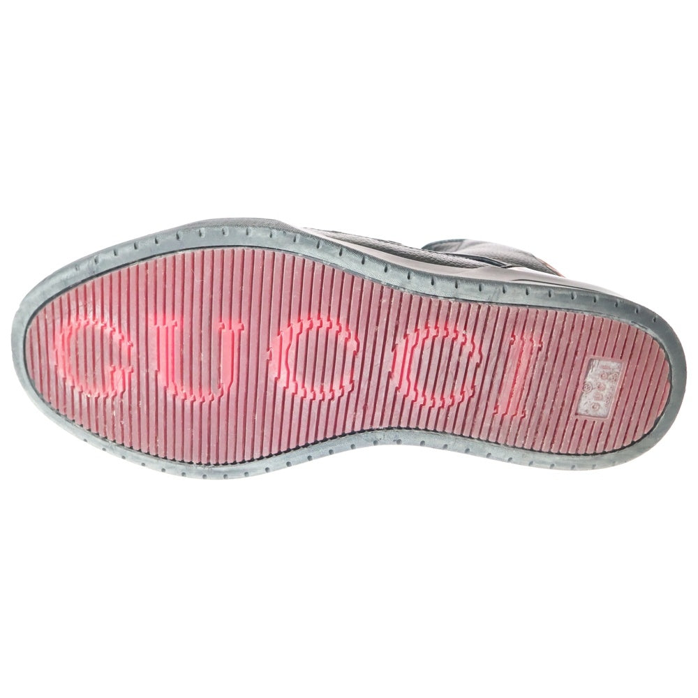 GUCCI(グッチ) インターロッキングG ラバーロゴ パイソン型押し コンビレザー レースアップ ハイカットシューズ スニーカー ブラック/レッド 295322