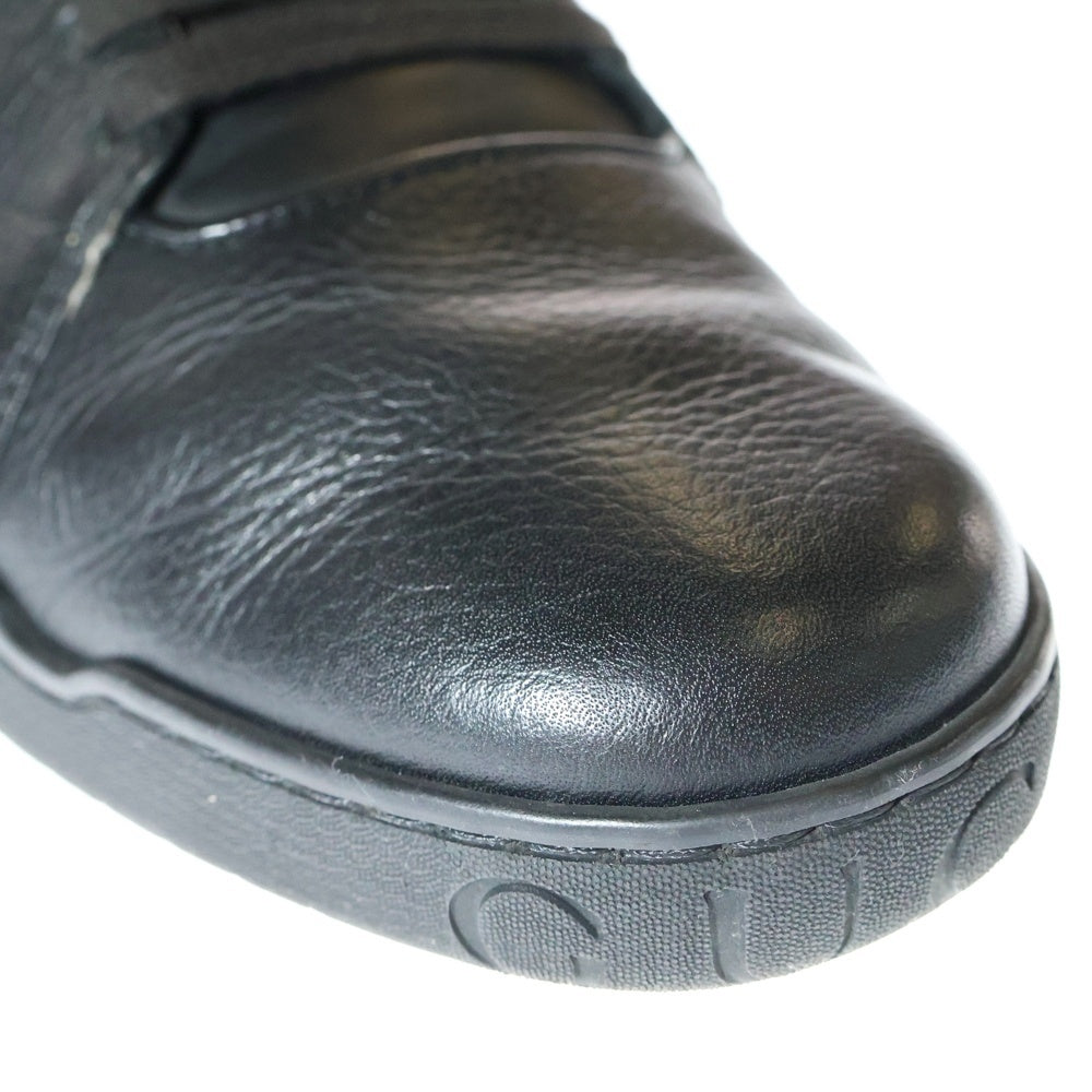 GUCCI(グッチ) インターロッキングG ラバーロゴ パイソン型押し コンビレザー レースアップ ハイカットシューズ スニーカー ブラック/レッド 295322