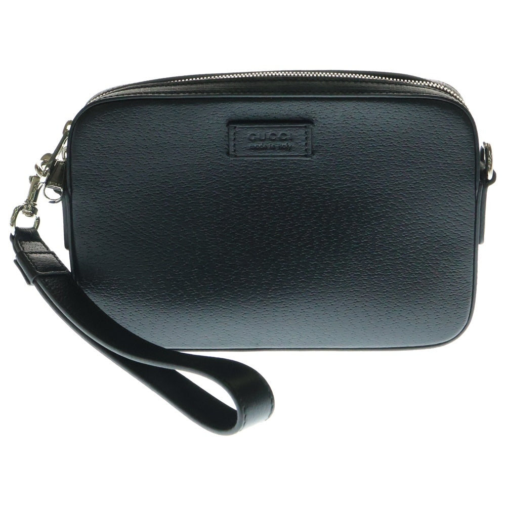 GUCCI(グッチ) GGスプリーム スモール クロスボディバッグ ショルダーバッグ ブラック シルバー金具 レザー 795465