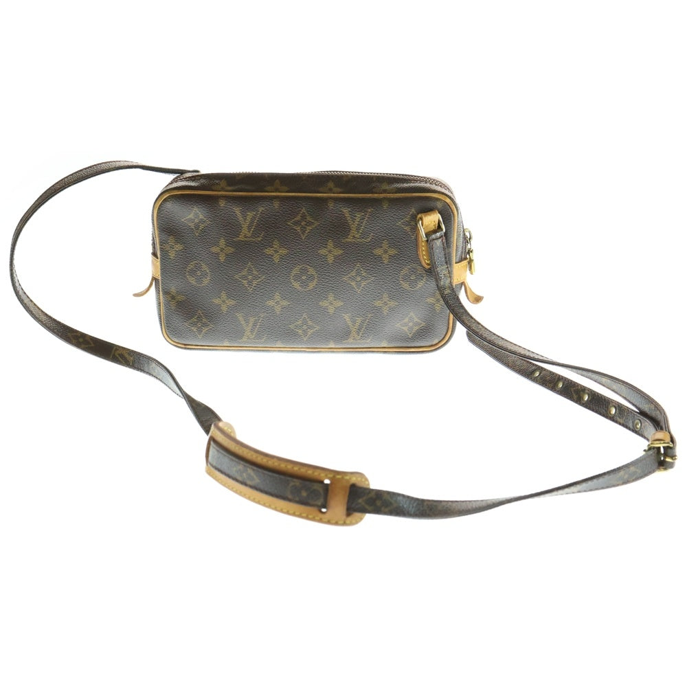 LOUIS VUITTON(ルイヴィトン) ポシェット マルリーバンドリエール モノグラム PVC レザー ショルダーバッグ ゴールド金具 ブラウン M51828