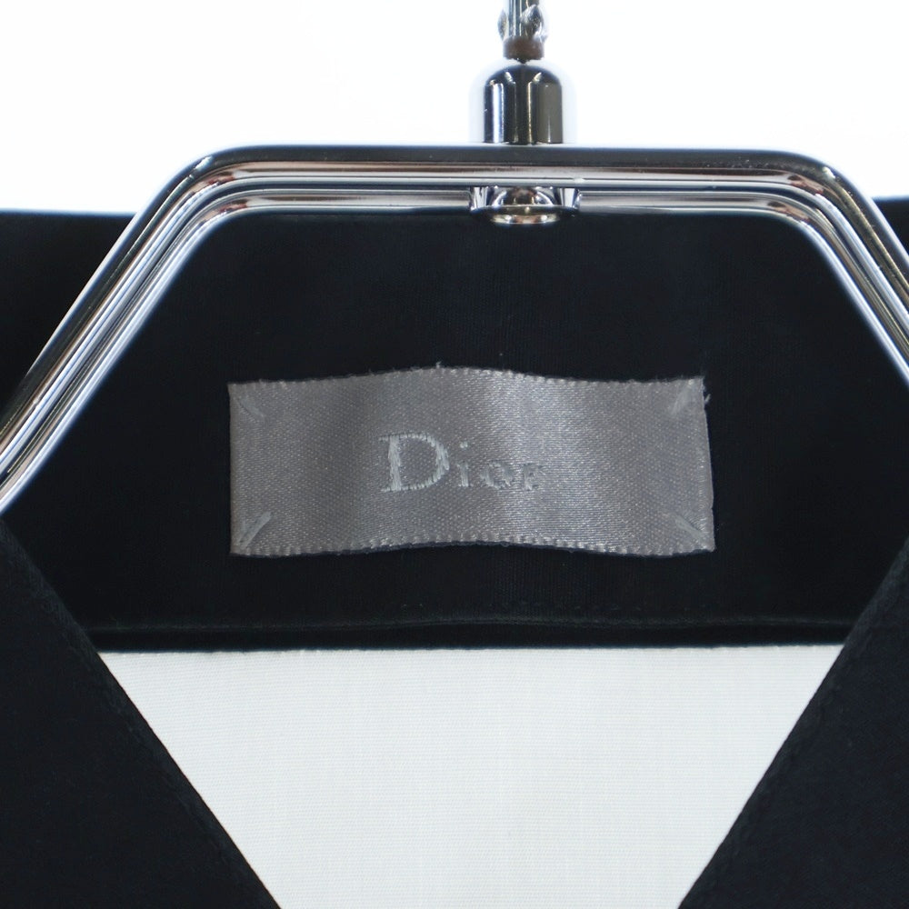 Dior HOMME(ディオールオム) スタンドカラー長袖ドレスシャツ ブラック×ホワイト 7H3150990100