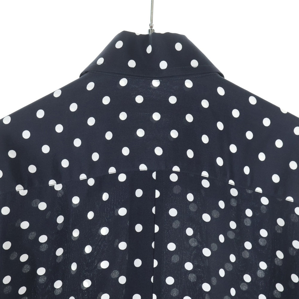 DOLCE & GABBANA(ドルチェアンドガッバーナ) ドット長袖シルクシャツ ブラック×ホワイト G5098T