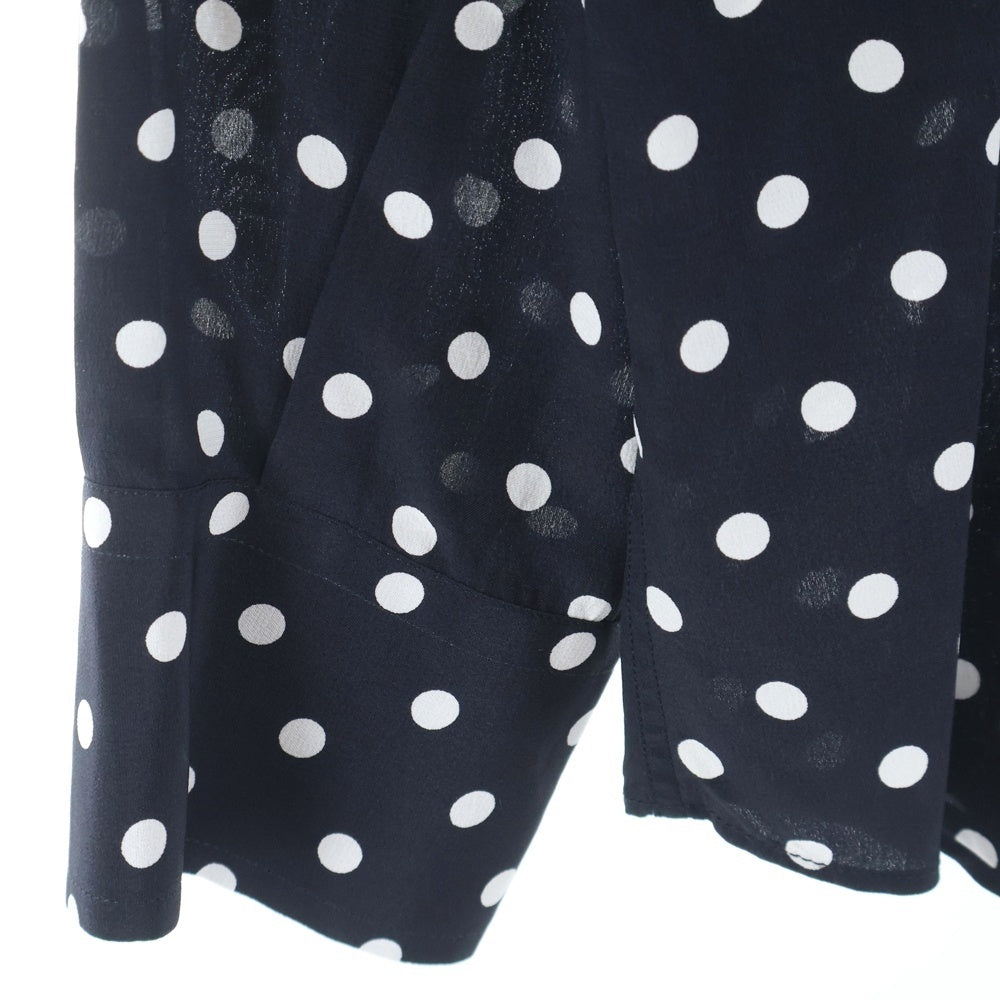 DOLCE & GABBANA(ドルチェアンドガッバーナ) ドット長袖シルクシャツ ブラック×ホワイト G5098T