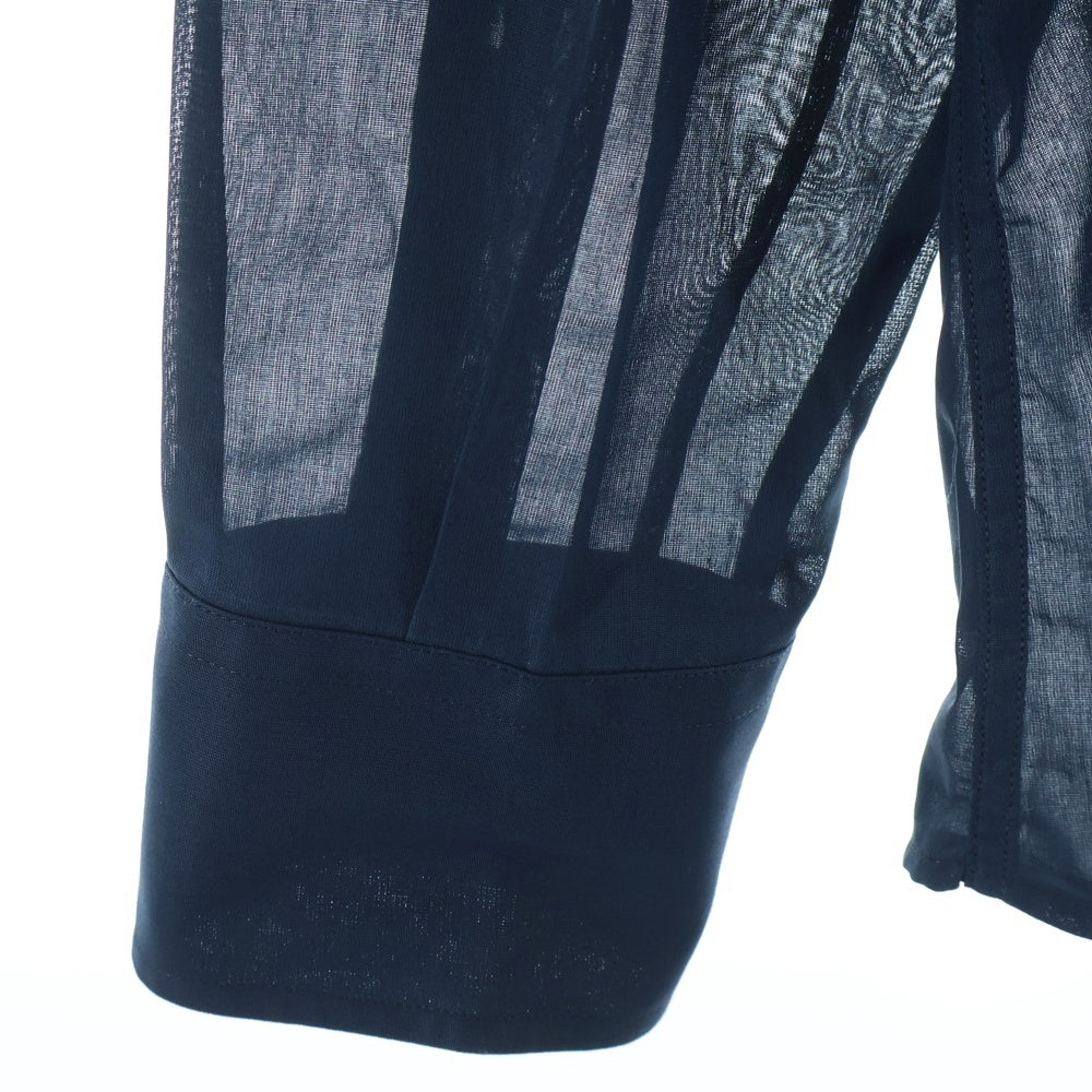 DOLCE & GABBANA(ドルチェアンドガッバーナ) スタンドカラー長袖シルクシャツ ネイビー G5281T