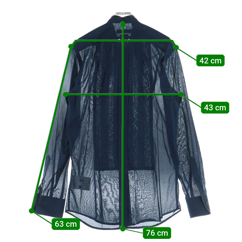 DOLCE & GABBANA(ドルチェアンドガッバーナ) スタンドカラー長袖シルクシャツ ネイビー G5281T