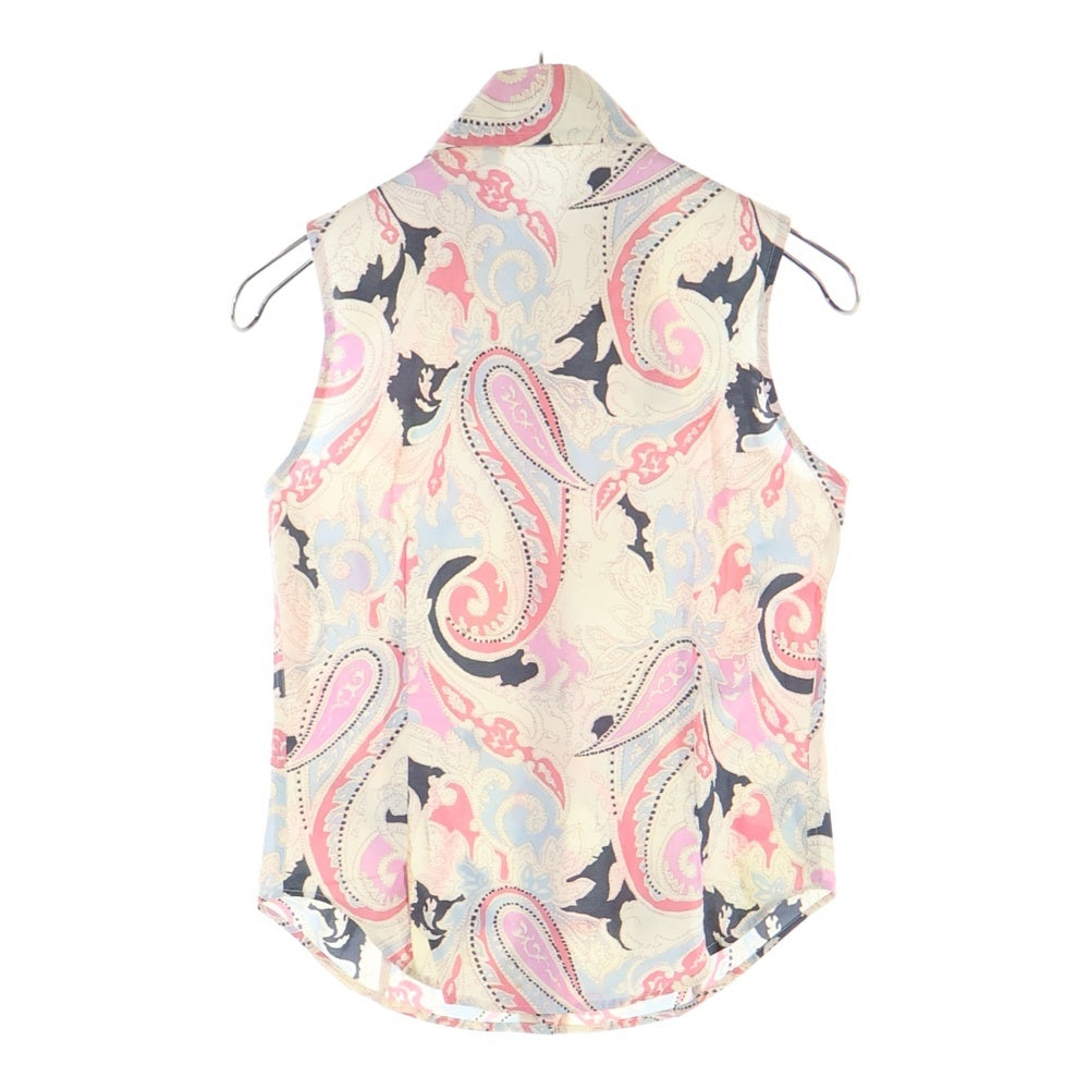 ETRO(エトロ) ペイズリー総柄プリント レギュラーカラー ノースリーブ シャツ ベージュ/ピンク 32-18152-4109