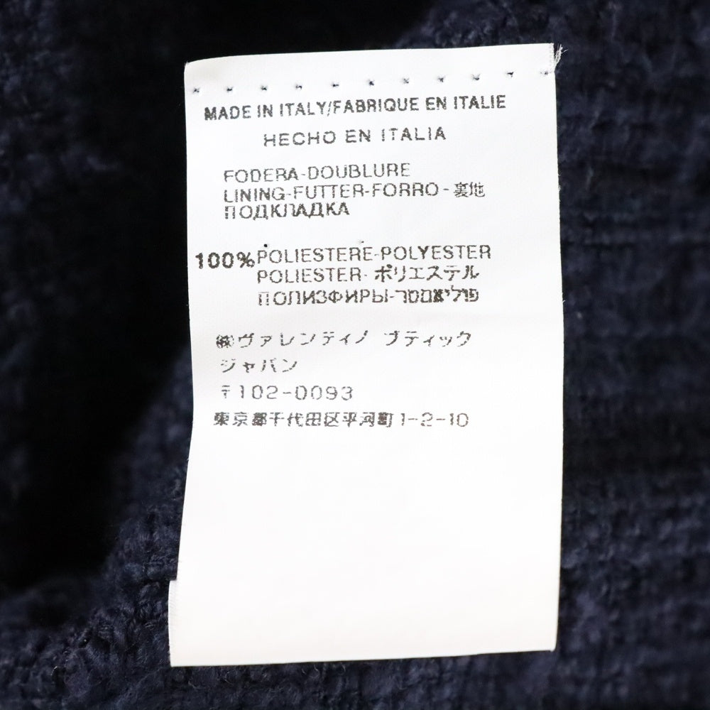 VALENTINO(ヴァレンティノ) コットンツイード 3B テーラードジャケット ネイビー レディース