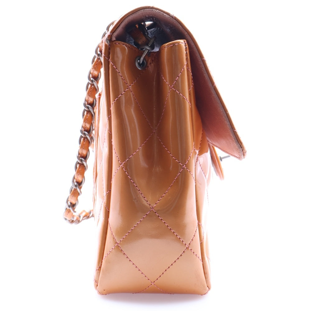CHANEL(シャネル) マトラッセ25 ココマーク Sフラップ パテントレザーチェーンショルダーバッグ オレンジ レディース