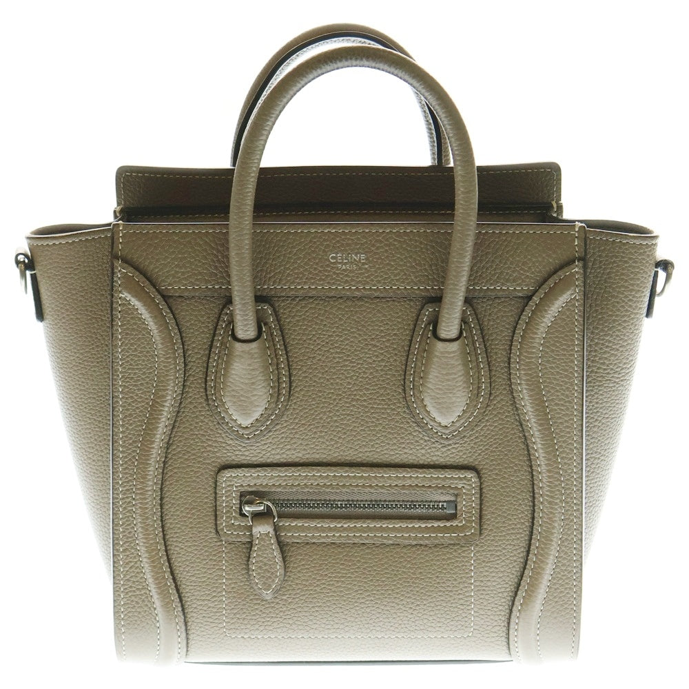 CELINE(セリーヌ) LUGGAGE NANO ラゲージ ナノ 2WAY レザーハンドバッグ ショルダーバッグ スリ ブラウン レディース